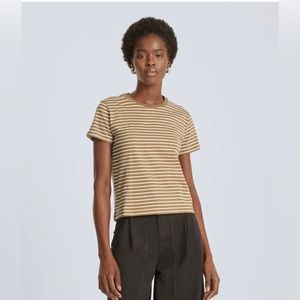 Everlane Organic Cotton Box Cut Tee NWT olive/tan